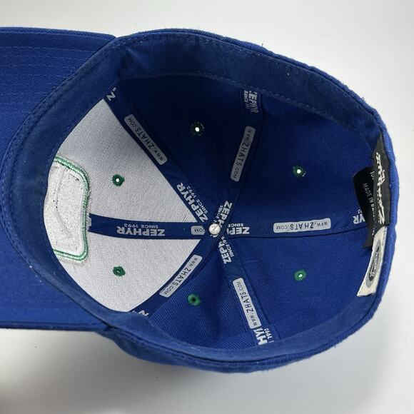 Vancouver Canucks Zephyr Crosscheck Fitted Hat Royal Blue Ice Hockey - Picture 6 of 8